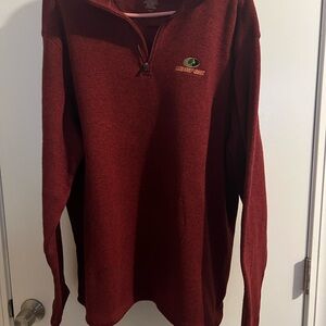 Mossy Oak Men's Maroon Zip-Up Sweater